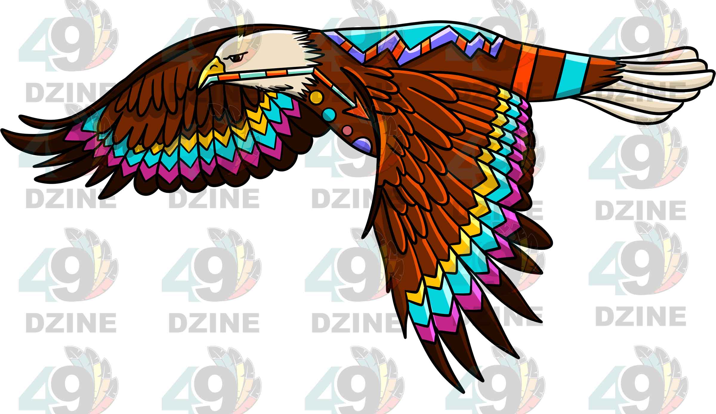 Eagle 5 Colored UV Sticker