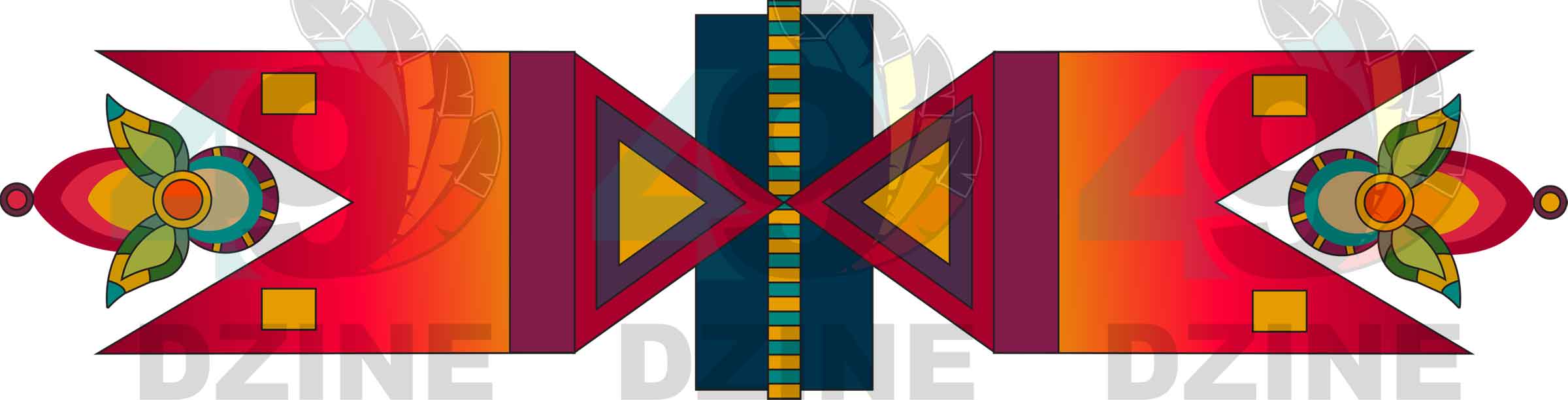 Sunset Pathways Geometric Element 2 Transfer (Various Sizes)