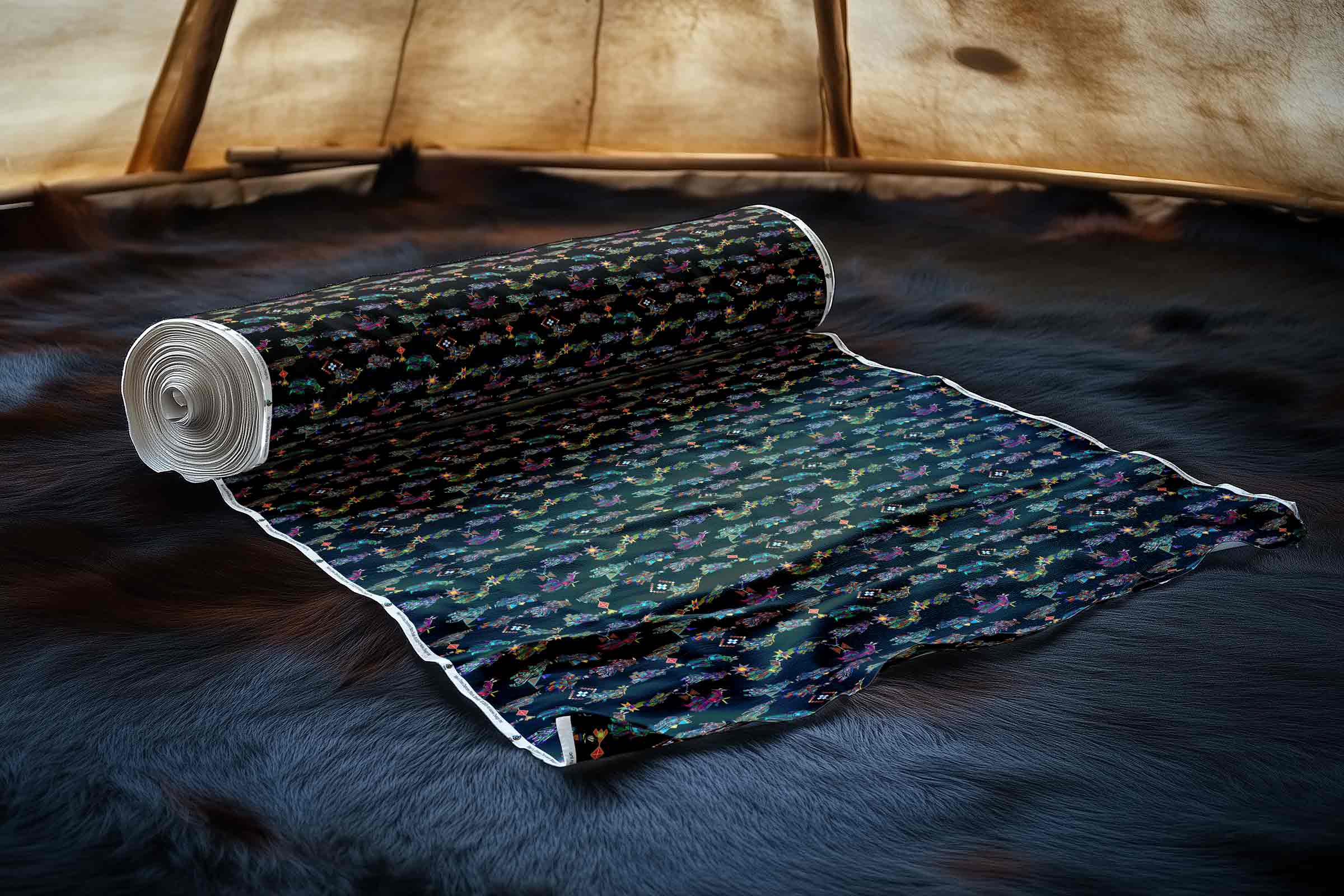 Men's Grass Dancers Black Small Cotton Poplin