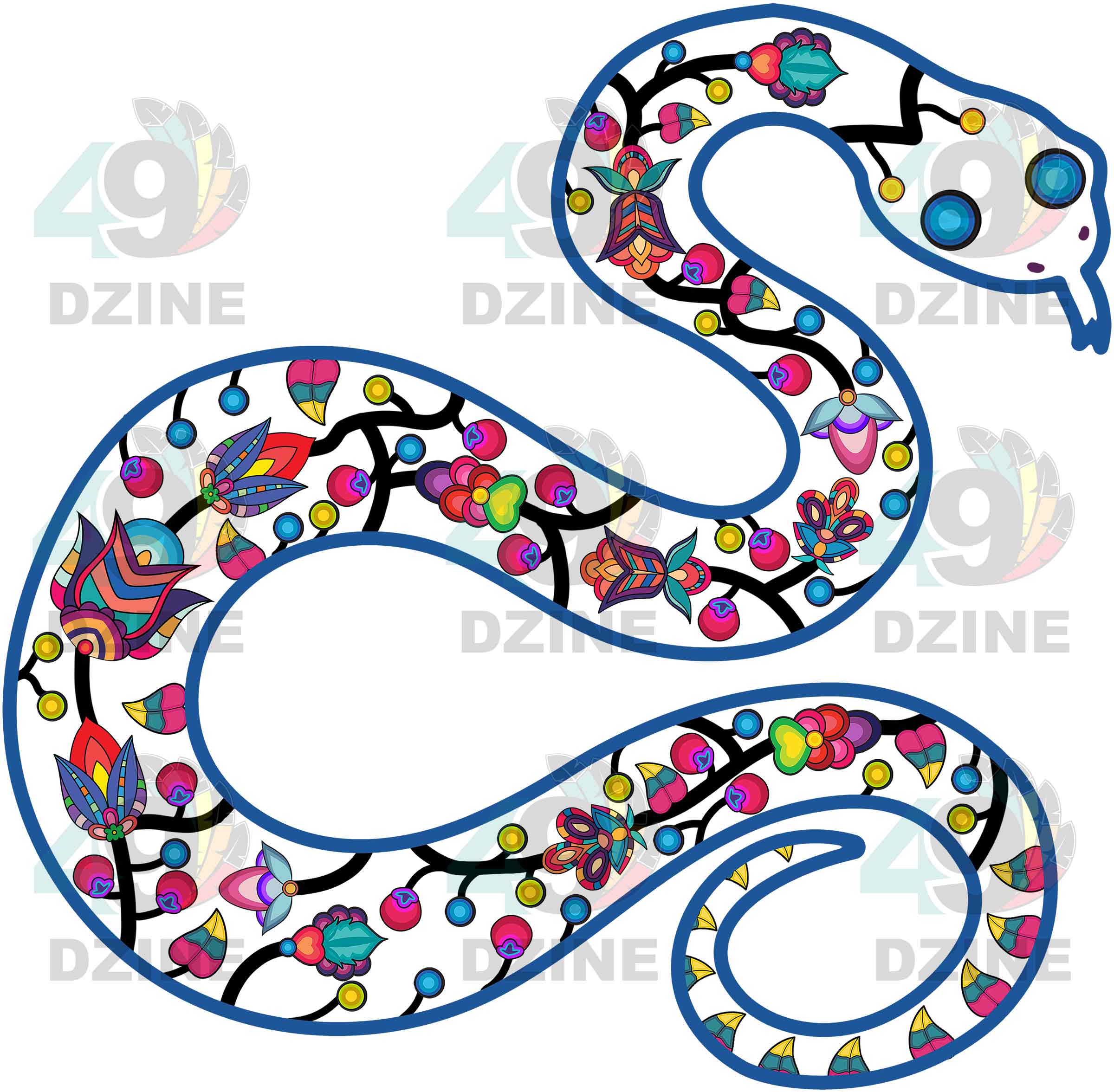 Snake Animal Motif 2 Various Sizes