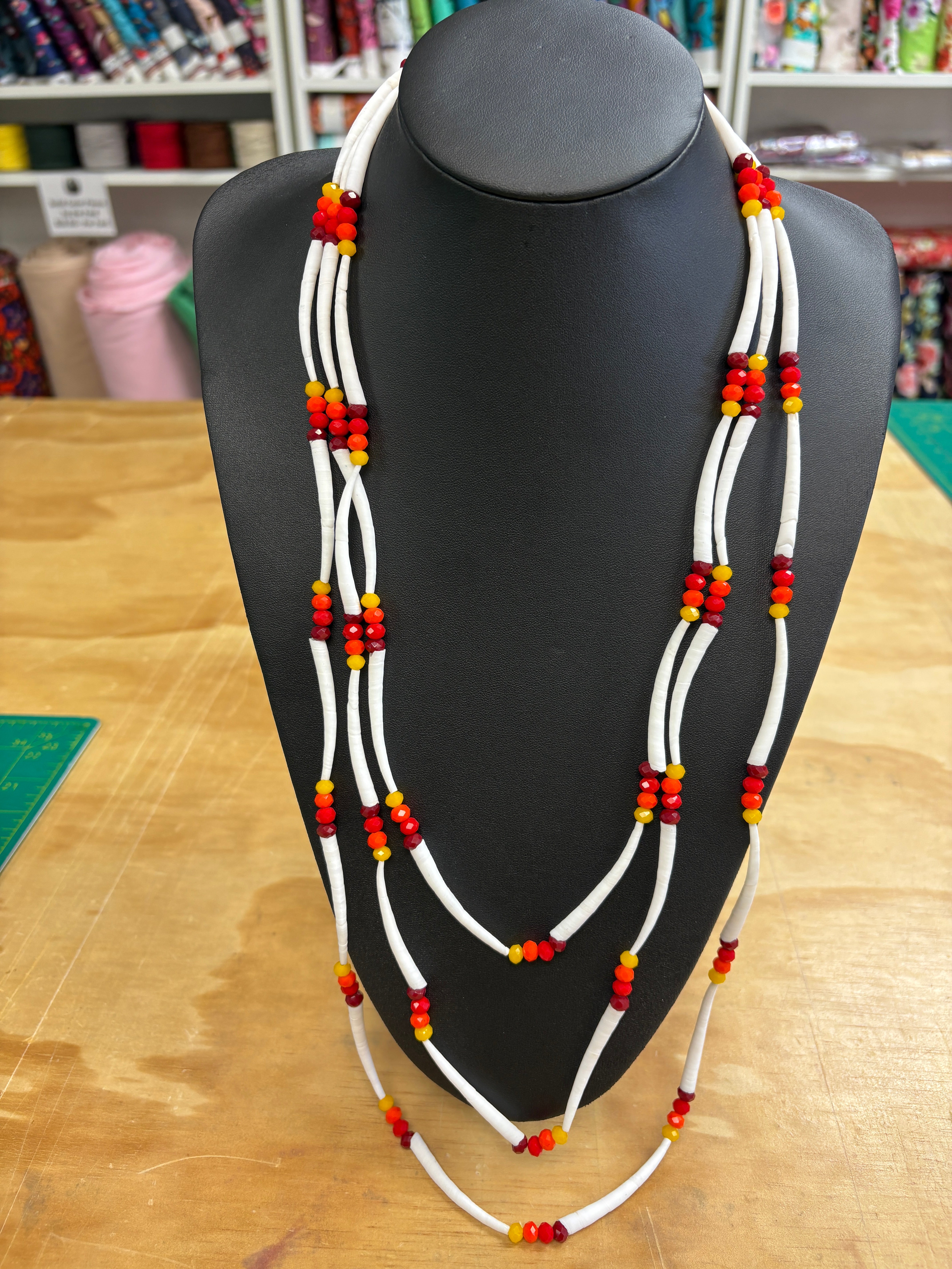 3 Tier Strand Dentalium Necklace