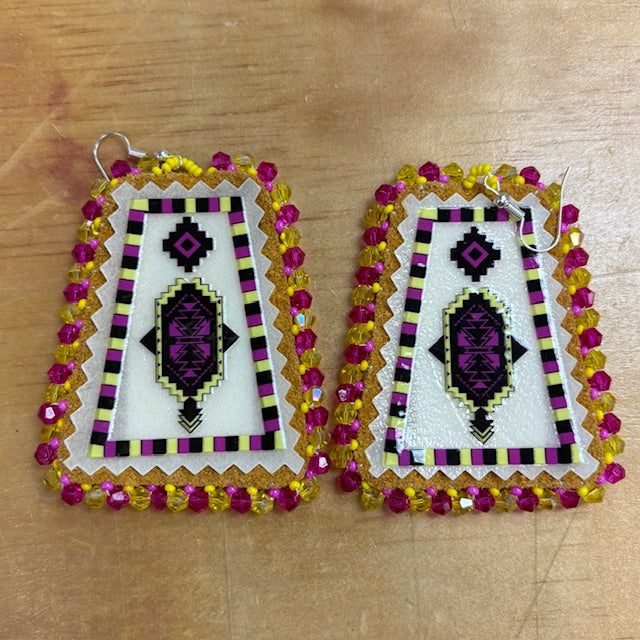 Handmade Hide Beaded Earrings