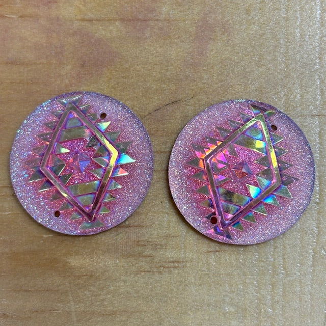 Geometric Circle Cabochons Set of 2