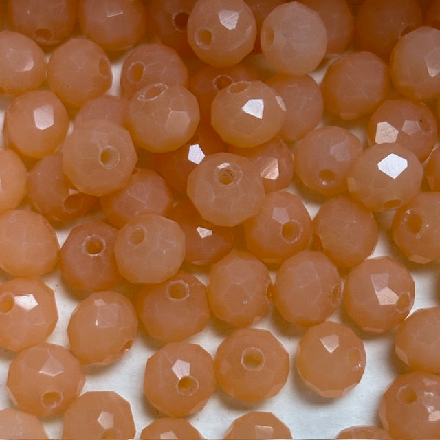 6mm Rondelle Glass Bead - Burnt Orange
