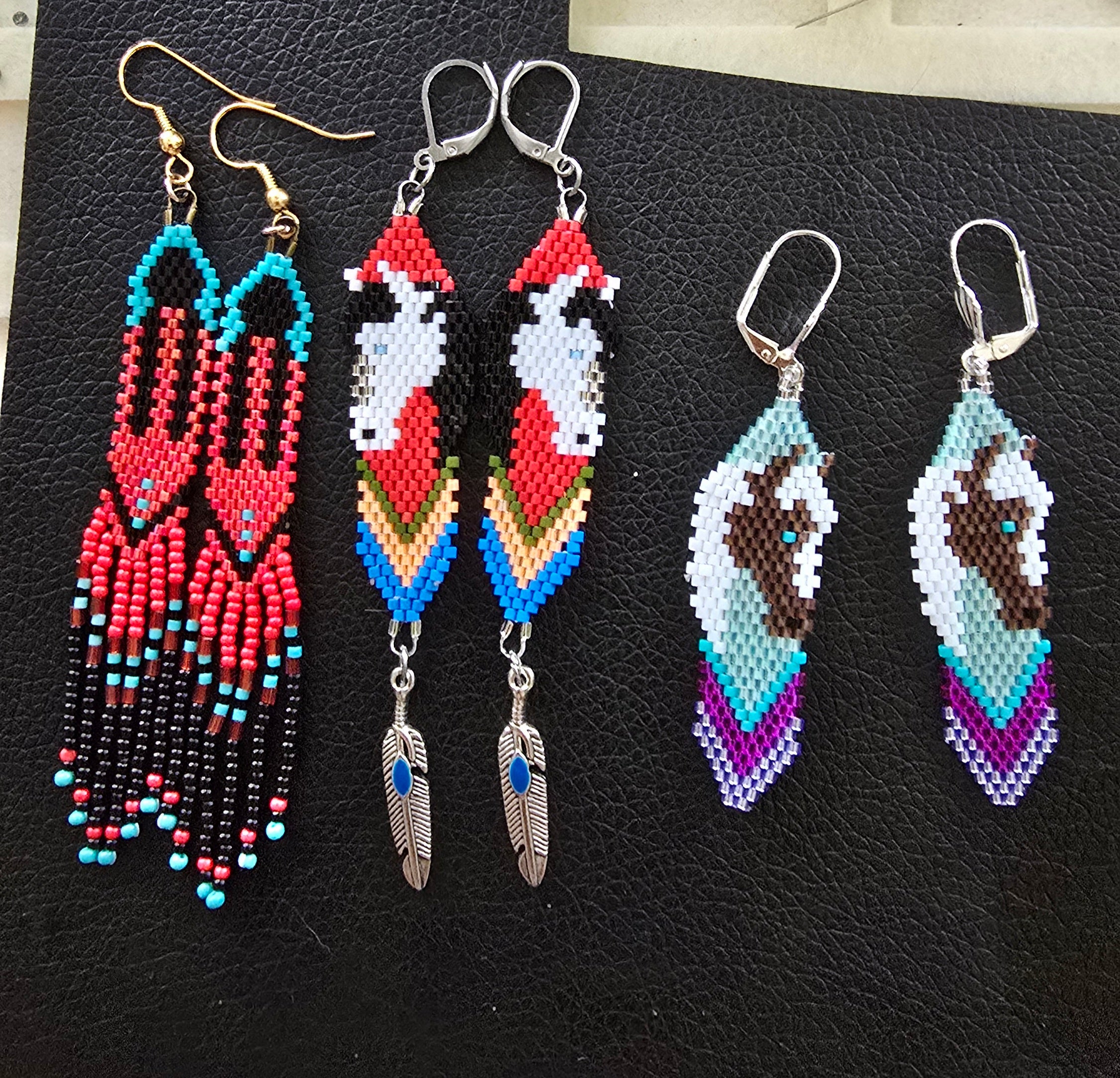 Madeline Desjarlais MMIW Feather Earrings