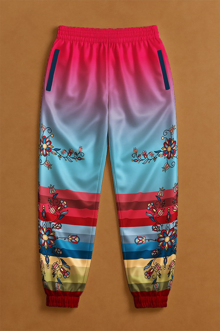 Frozen Petal Cascade Ribbon Jogger Pants