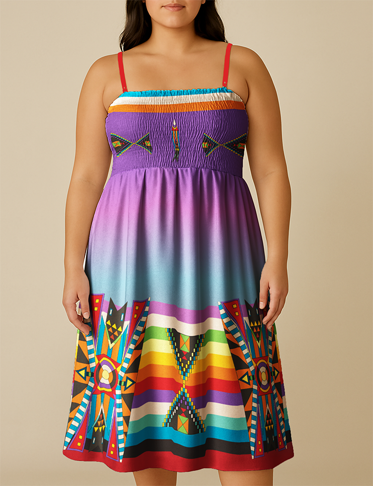 Blooming Spirit Geometric Smock Top Dress