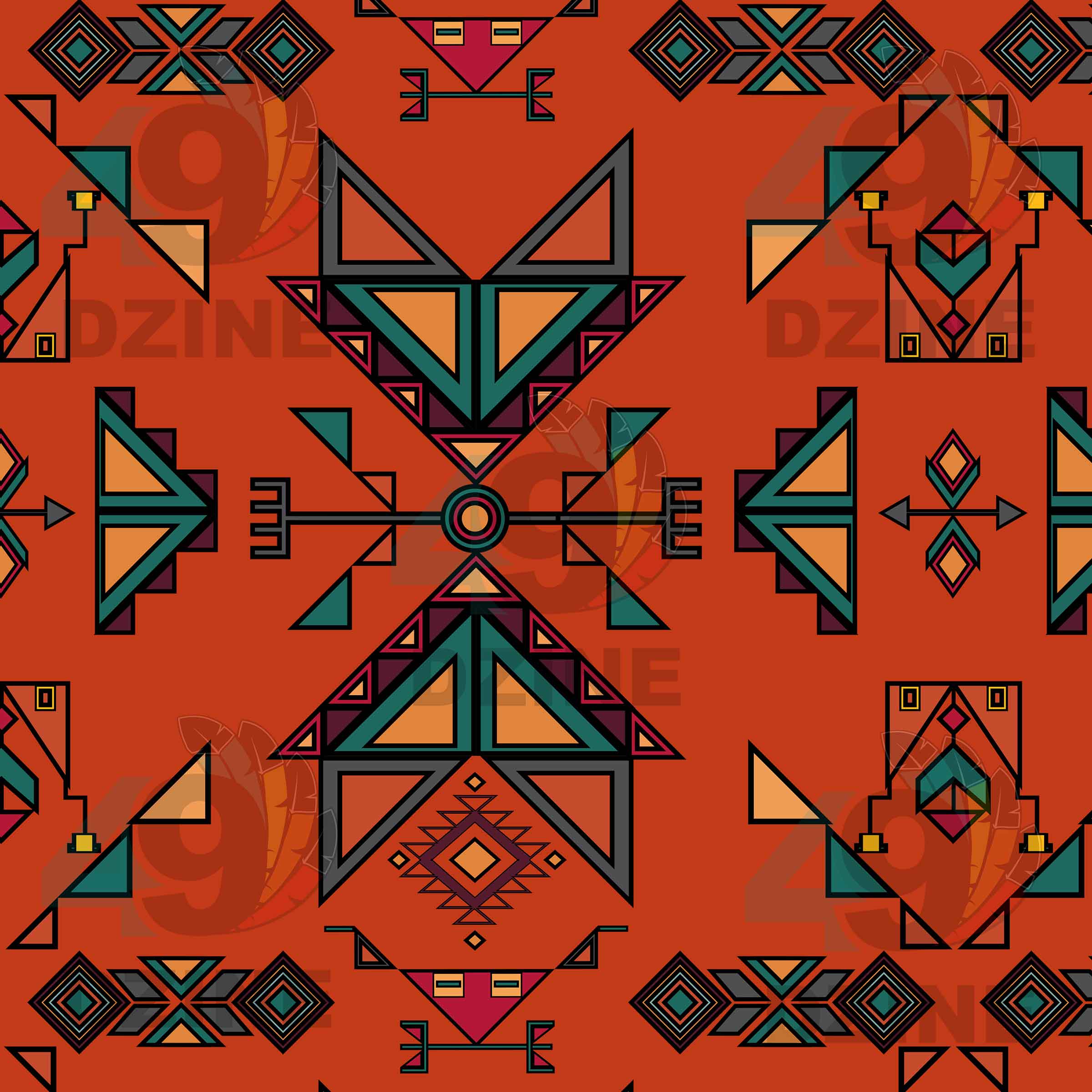 Arrow Dawn Orange Cotton Poplin