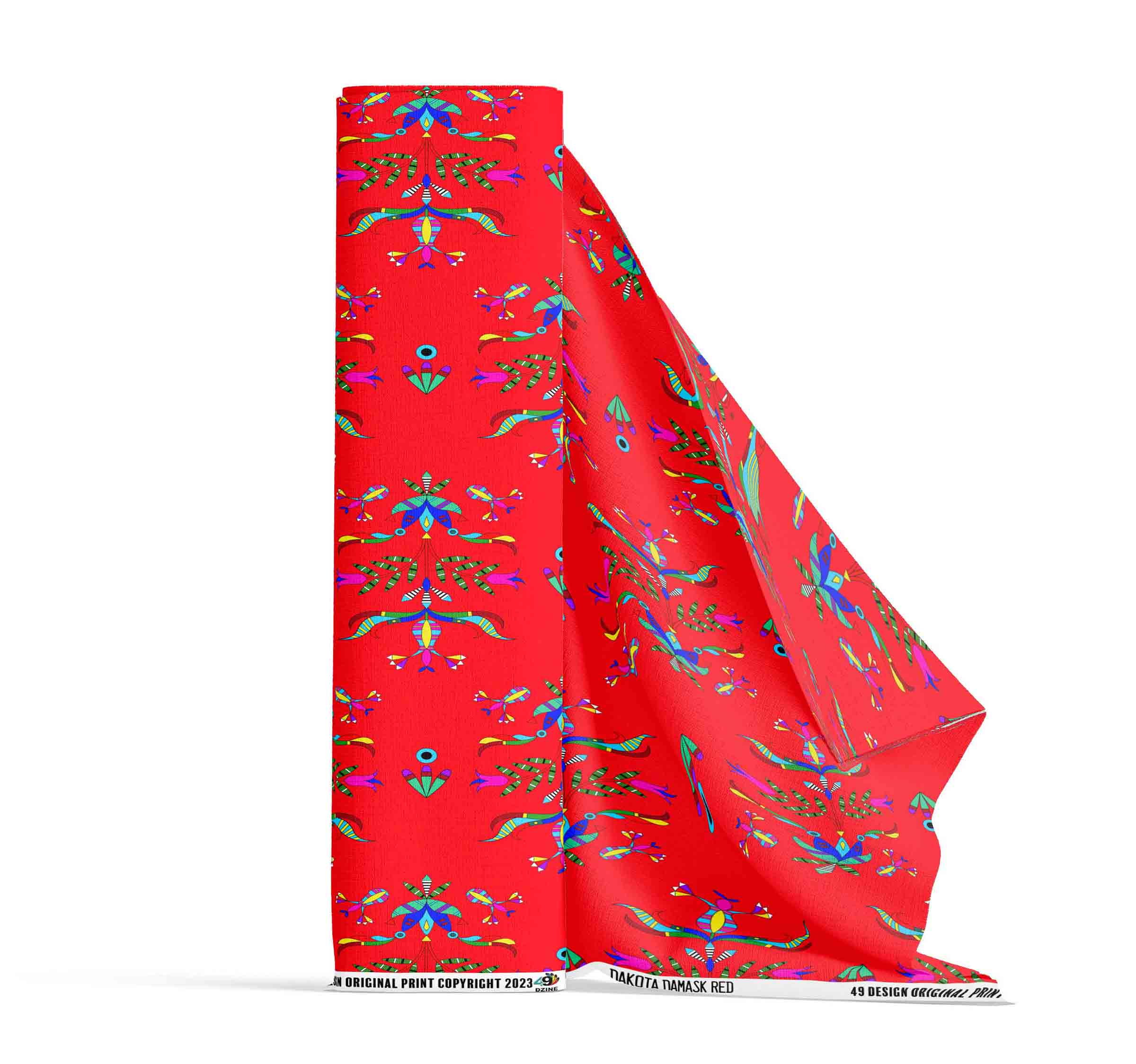 Dakota Damask Red Cotton Poplin