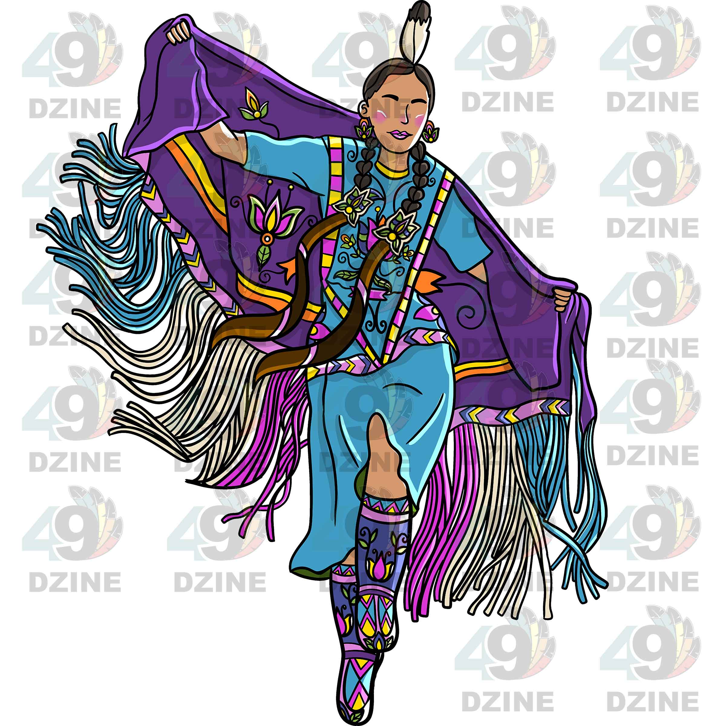 Fancy Shawl Dancer 3 UV Sticker