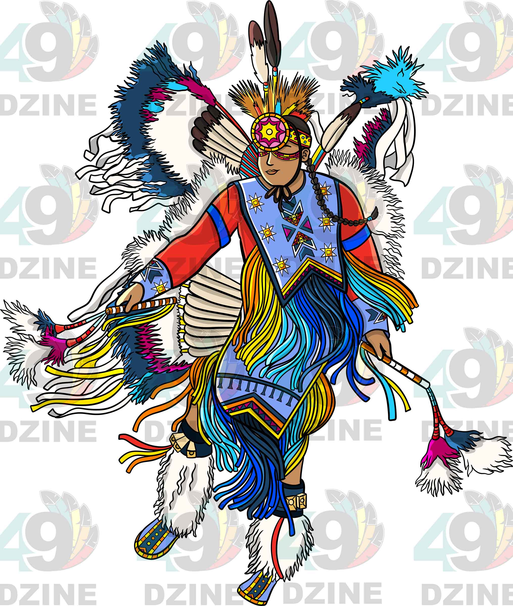 Fancy Dancer Men 1 UV Sticker