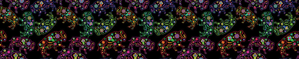 Floral Buffalo Printed Ribbon