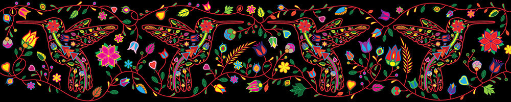 Floral Hummingbird Printed Ribbon