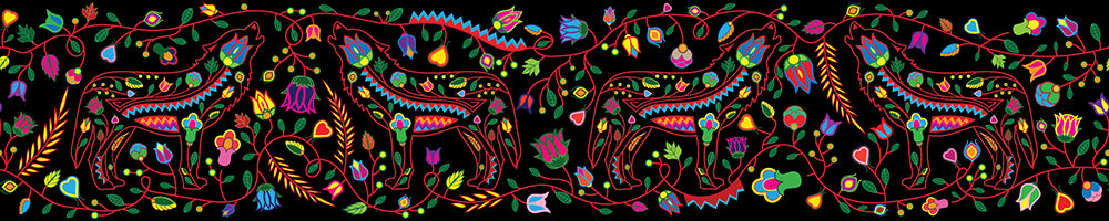 Floral Wolf Printed Ribbon