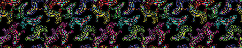 Floral Wolf Printed Ribbon
