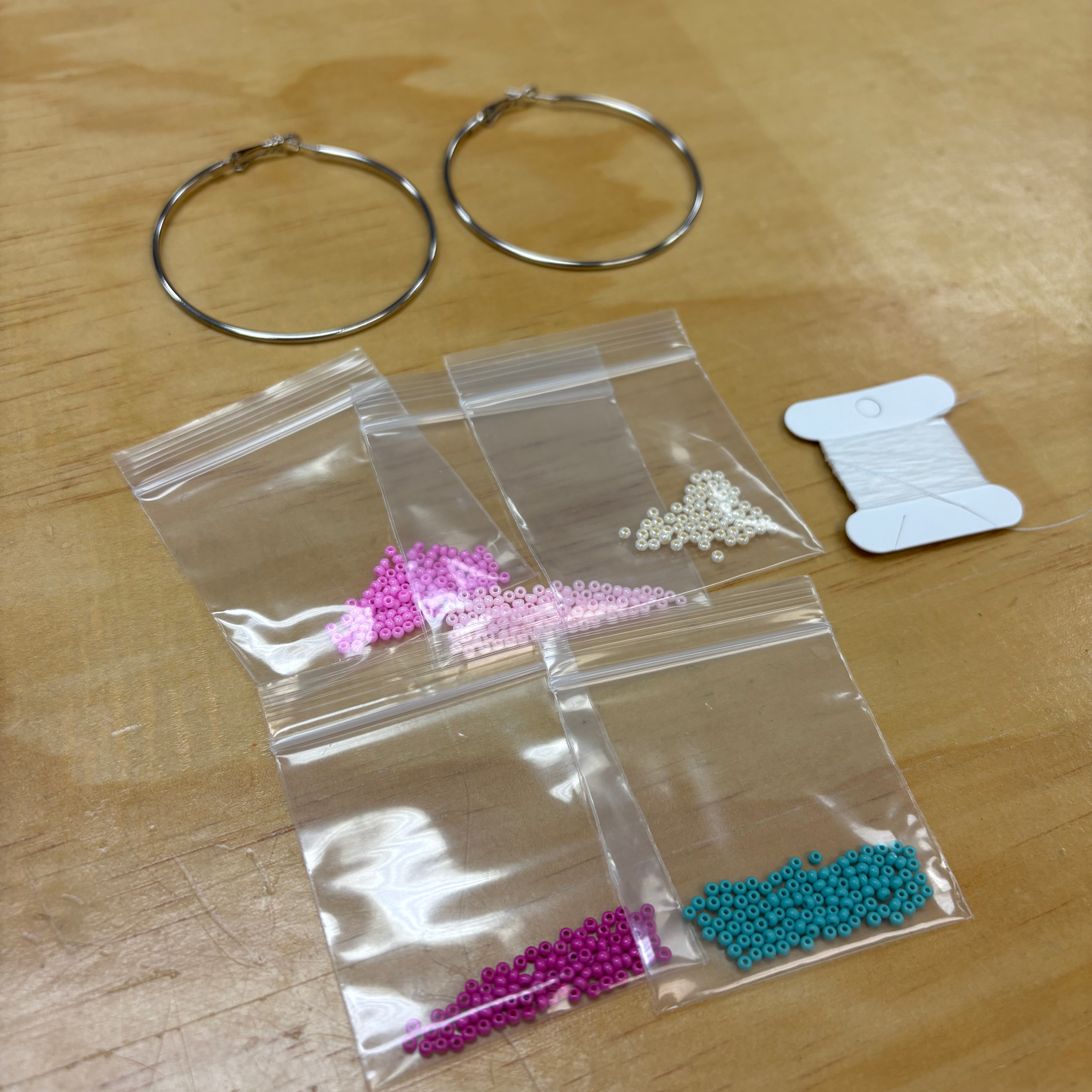 July Earring Kit of the Month - Beaded Hoop Earrings
