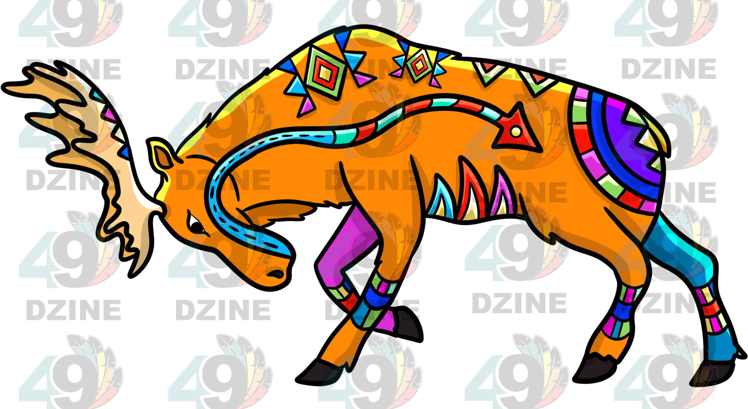 Moose 5 Colored UV Sticker