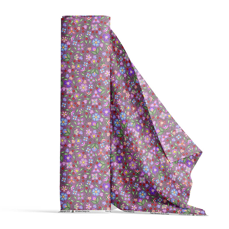 Petal Harmony Dusty Rose Cotton Poplin