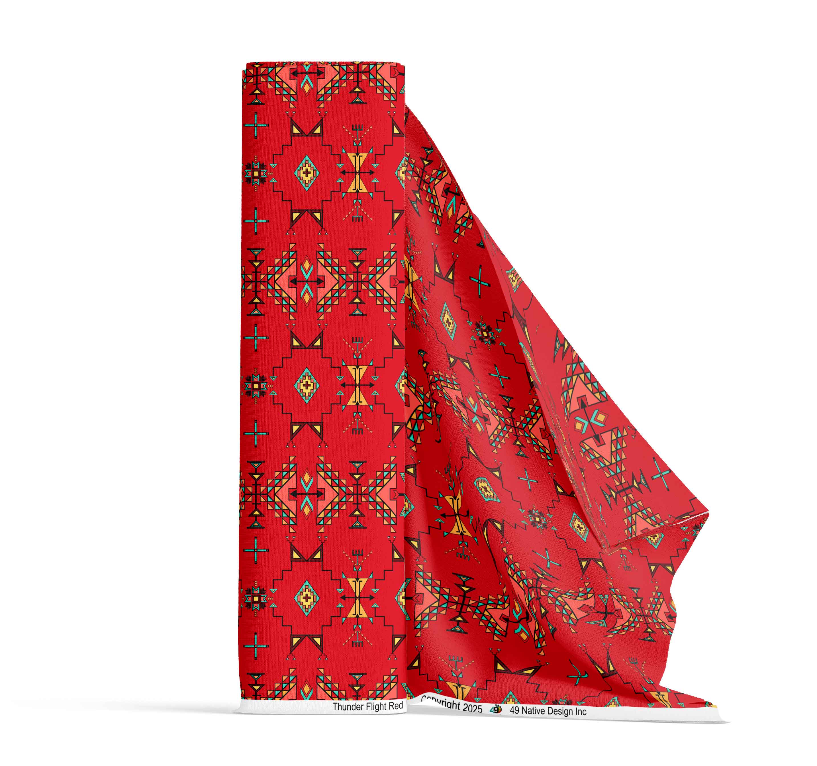Thunder Flight Red Cotton Poplin
