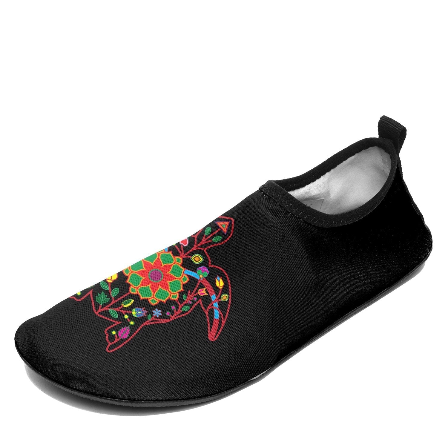 Kids Floral Turtle Sockamoccs Slip On Shoes