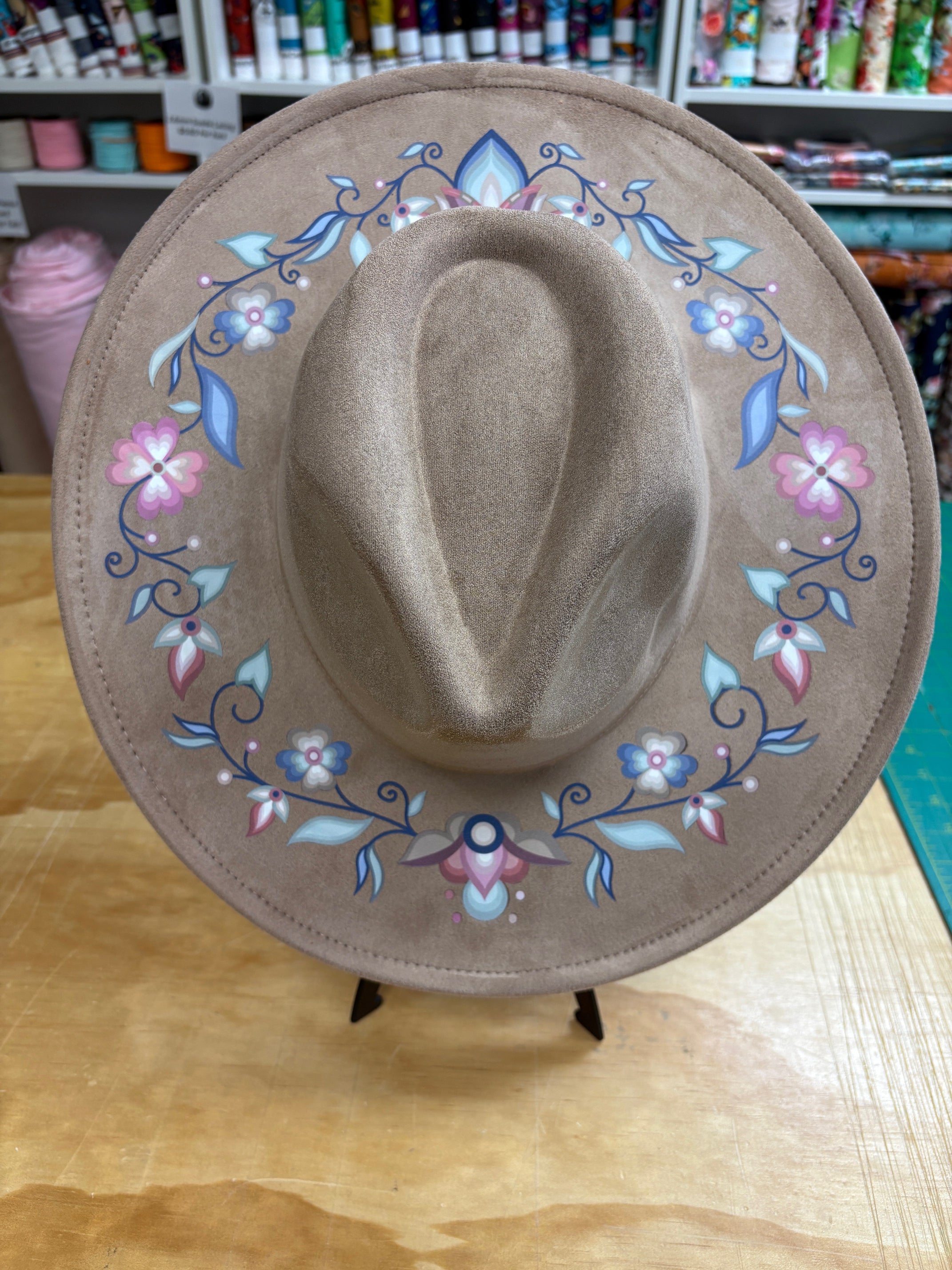 Frostfall Radiance No Stroke Tan Fedora Hat