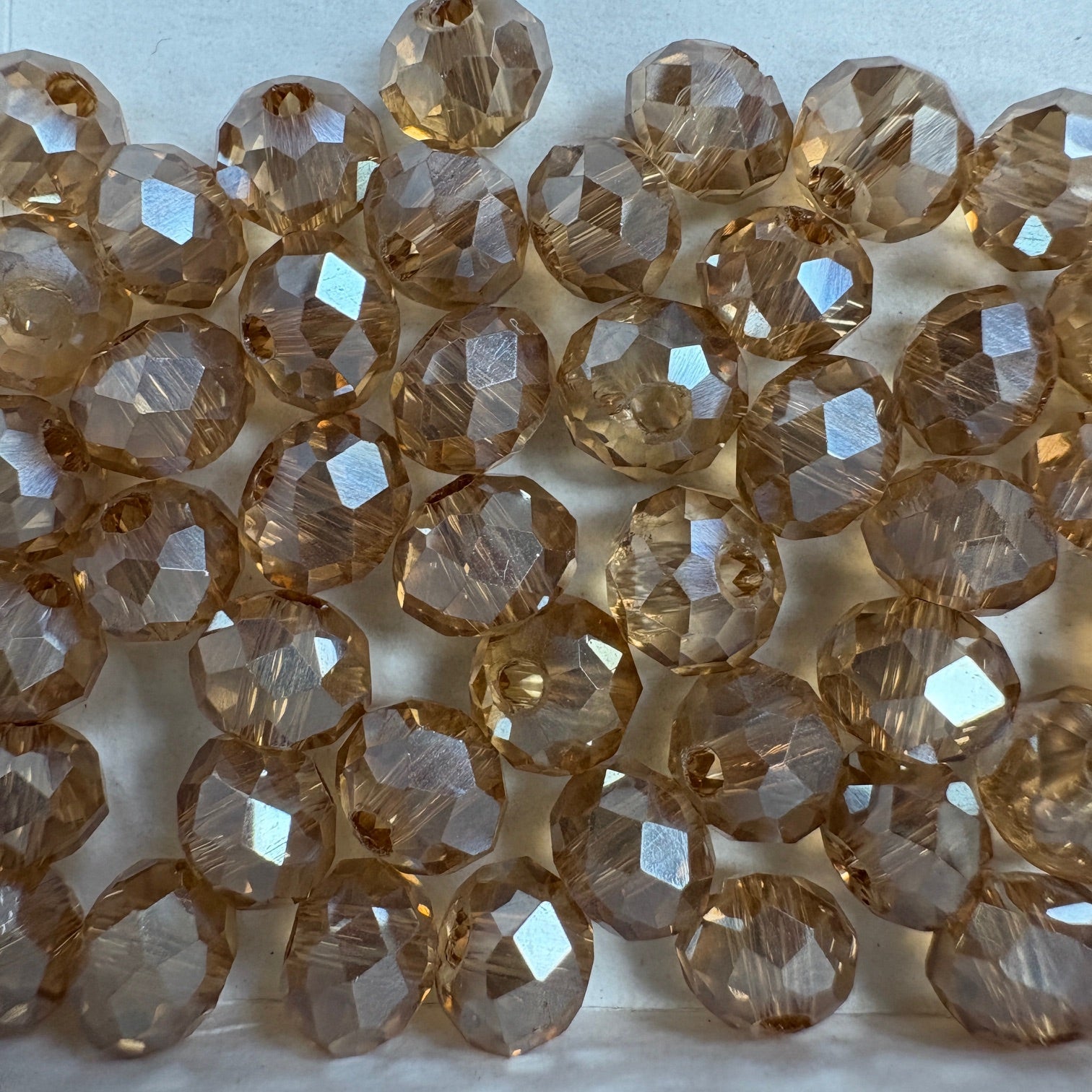 6mm Rondelle Glass Bead - Crystal Tangerine