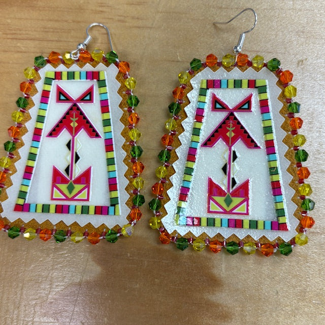 Handmade Hide Beaded Earrings